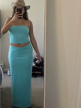 maxi skirt and tube top set